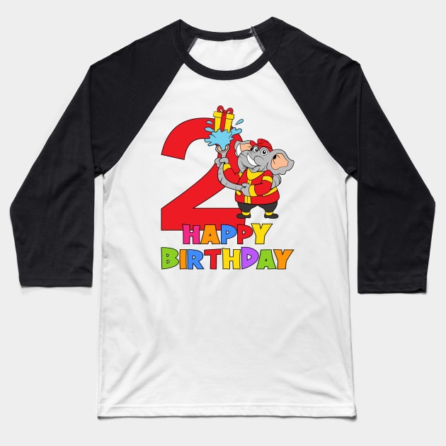 2nd Birthday Party 2 Year Old 2 Years Baseball T-Shirt by KidsBirthdayPartyShirts